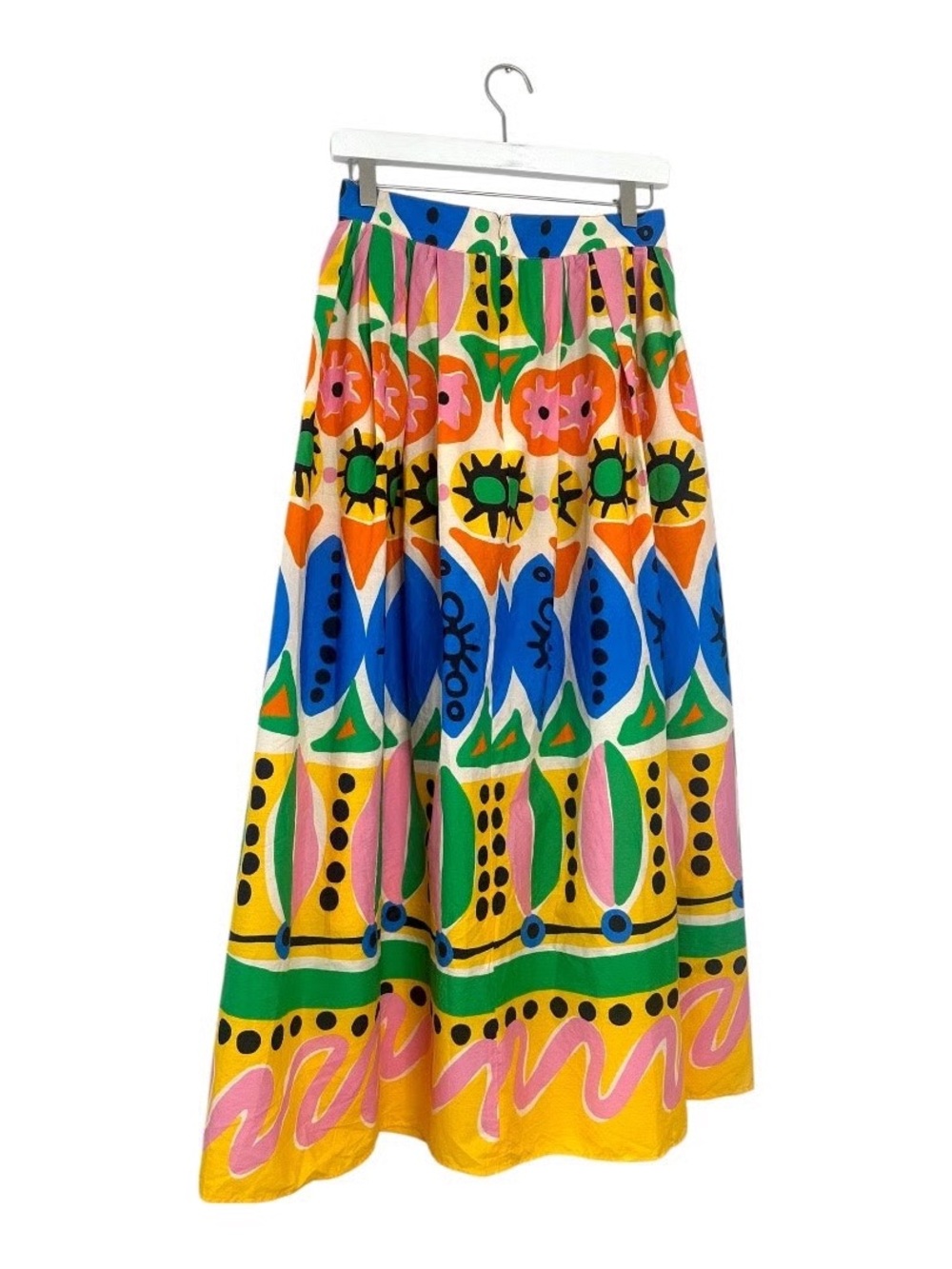 Joie Pleated Multicolor Geometric Print Maxi Skirt
